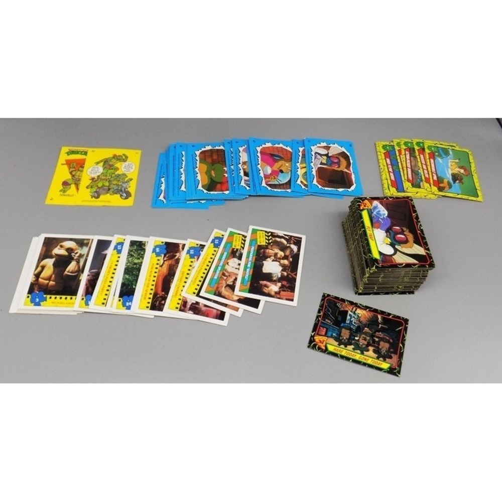 Vintage TMNT 130 Cards And 23 Stickers Assorted From Different Sets Movie Topps